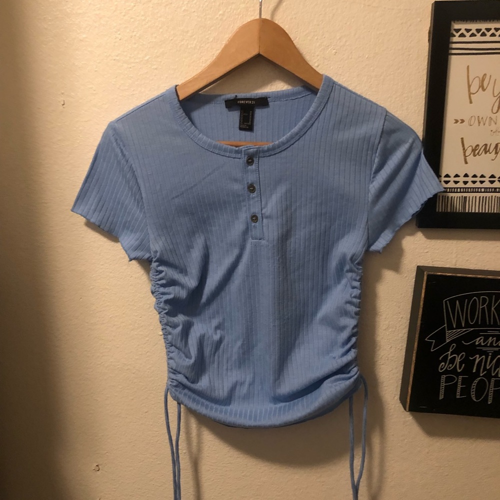 Blue crop top